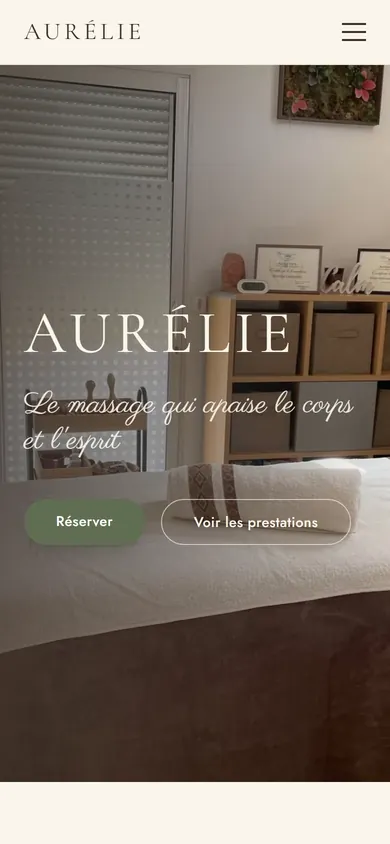 Exemple de site pour un cabinet de bien-être, version mobile